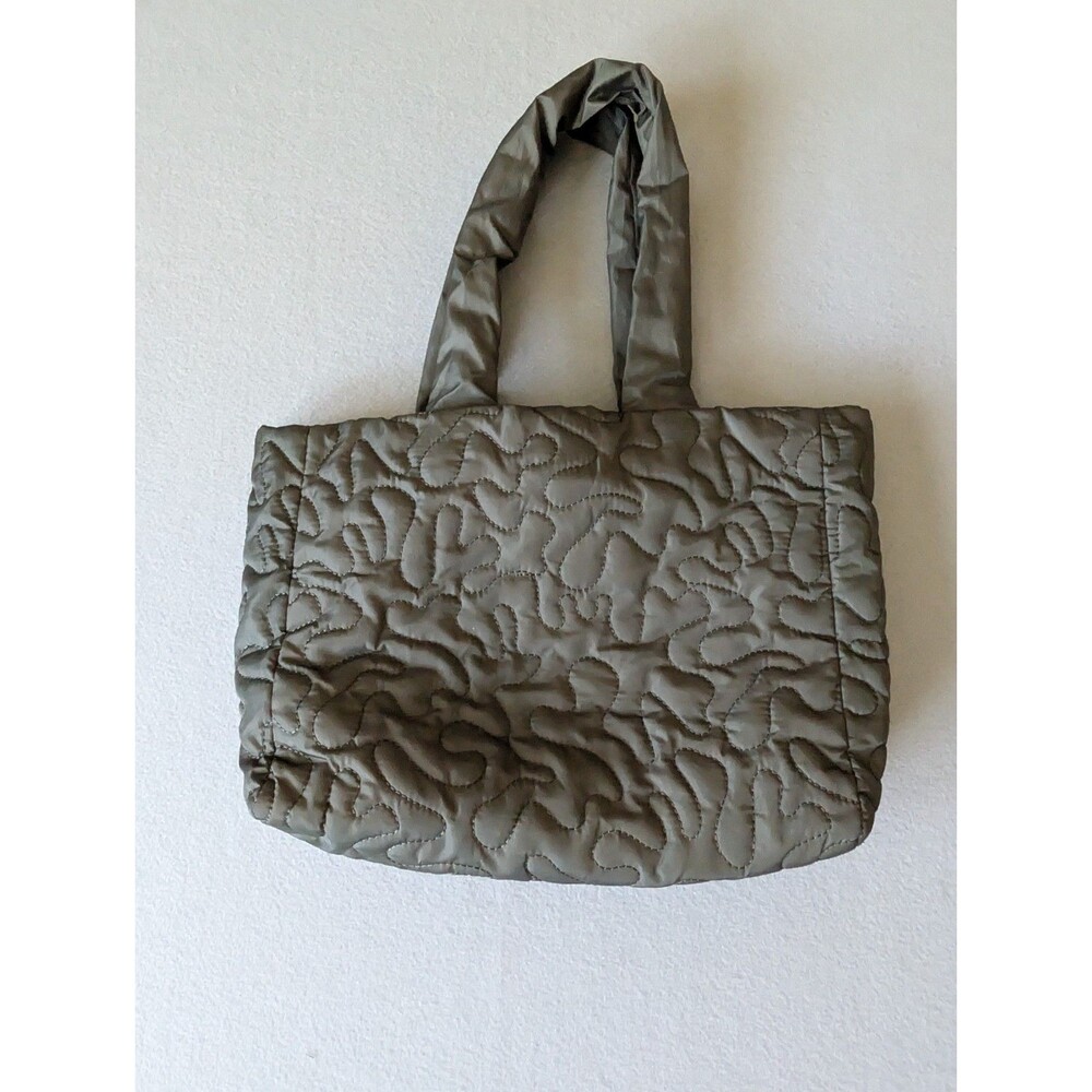 Wild Fable Olive Green Quilted Puffer Tote Handbag Puffy Travel Utility Purse